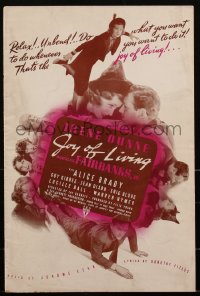 2p0180 JOY OF LIVING pressbook 1938 Broadway star Irene Dunne & Douglas Fairbanks Jr., ultra rare!