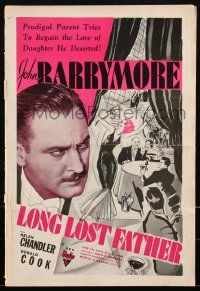 2p0185 LONG LOST FATHER pressbook 1934 John Barrymore, art of Helen Chandler in nightclub, rare!