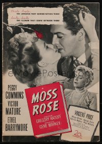 2p0190 MOSS ROSE pressbook 1947 Peggy Cummins, Victor Mature, Ethel Barrymore, murder mystery, rare!