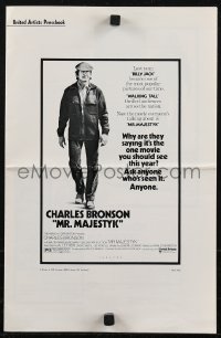 2p1077 MR. MAJESTYK pressbook 1974 full-length Charles Bronson, written by Elmore Leonard!