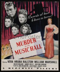 2p0191 MURDER IN THE MUSIC HALL pressbook 1946 Vera Ralston, 12 words of love, 6 lives in terror!