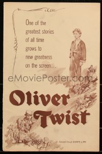 2p0197 OLIVER TWIST pressbook 1951 Robert Newton as Bill Sykes, directed by David Lean, cool art!