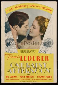 2p0200 ONE RAINY AFTERNOON pressbook 1936 Ida Lupino, Francis Lederer, a gay rainbow or love, rare!