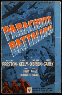 2p0202 PARACHUTE BATTALION pressbook 1941 Robert Preston, Nancy Kelly, Edmond O'Brien, WWII, rare!