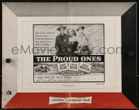 2p1081 PROUD ONES pressbook 1956 Robert Ryan, Virginia Mayo, Jeffrey Hunter, cool western art, rare!