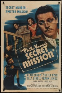 2p0929 PHILO VANCE'S SECRET MISSION 1sh 1947 detective Alan Curtis is on a sinister mission!