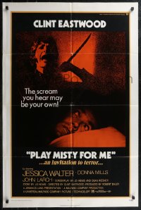 2p0931 PLAY MISTY FOR ME 1sh 1971 classic Clint Eastwood, Jessica Walter, an invitation to terror!