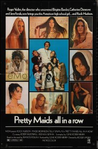 2p0934 PRETTY MAIDS ALL IN A ROW 1sh 1971 Rock Hudson seduces high school cheerleaders!