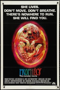 2p0937 PROPHECY 1sh 1979 John Frankenheimer, art of monster in embryo by Paul Lehr, she lives!