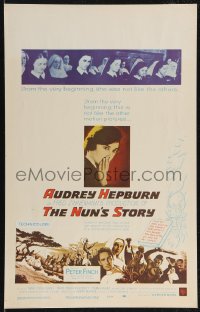 2p0083 NUN'S STORY WC 1959 religious missionary Audrey Hepburn was not like the others, Peter Finch!