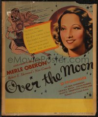 2p0086 OVER THE MOON WC 1939 artwork of Merle Oberon, written by Robert E. Sherwood, ultra rare!