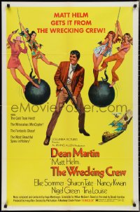 2p1039 WRECKING CREW 1sh 1969 McGinnis art of Dean Martin as Matt Helm w/ sexy Sommer, Tate & Kwan!