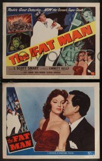 2p1494 FAT MAN 8 LCs 1951 detective J. Scott Smart, young Rock Hudson, William Castle directed!