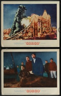 2p1521 GORGO 7 LCs 1961 Bill Travers, great fx images of giant monster terrorizing city!