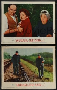 2p1503 MURDER SHE SAID 8 LCs 1961 detective Margaret Rutherford follows a strangler, Agatha Christie!