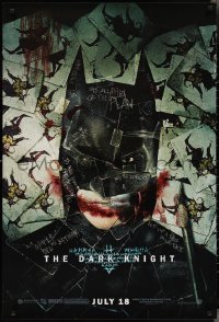 2r0895 DARK KNIGHT wilding 1sh 2008 cool playing card montage of Christian Bale as Batman!