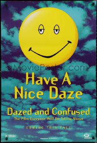 2r0899 DAZED & CONFUSED teaser 1sh 1993 Jovovich, 1st McConaughey, great happy face image!