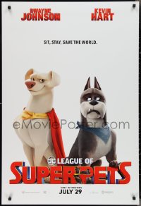 2r0900 DC LEAGUE OF SUPER-PETS advance DS 1sh 2022 Johnson & Hart, sit, stay, save the world!