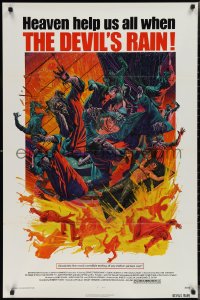 2r0905 DEVIL'S RAIN 1sh 1975 Ernest Borgnine, William Shatner, Anton Lavey, Mort Kunstler art!