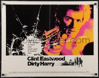 2r0728 DIRTY HARRY 1/2sh 1971 art of Clint Eastwood pointing his .44 magnum, Don Siegel classic!