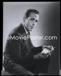 2s0382 HUMPHREY BOGART 8x10 studio negative 1940s seated smoking portrait of the tough guy legend!