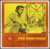 2t0703 FIVE EASY PIECES int'l 6sh 1970 great c/u of Jack Nicholson, directed by Bob Rafelson, rare!