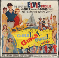 2t0705 GIRLS GIRLS GIRLS 6sh 1962 swingin' Elvis Presley & boat full of sexy girls, ultra rare!