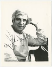 2t1661 ELMER BERNSTEIN signed 8.5x11 REPRO photo 1980s great portrait of the music composer at piano!