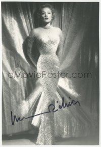 2t1690 MARLENE DIETRICH signed 6.25x9 REPRO photo 1980s sexy full-length portrait in sparkling dress!