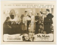 2t1907 MY MAN GODFREY 8x10.25 still 1936 butler William Powell takes care of Carole Lombard's laundry