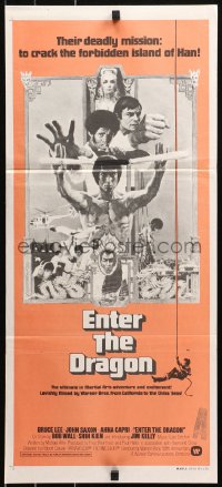 2t0647 ENTER THE DRAGON Aust daybill 1973 Bruce Lee kung fu classic, movie that made him a legend!