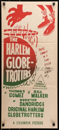 2t0652 HARLEM GLOBETROTTERS Aust daybill 1951 cool different art, black African-American basketball!