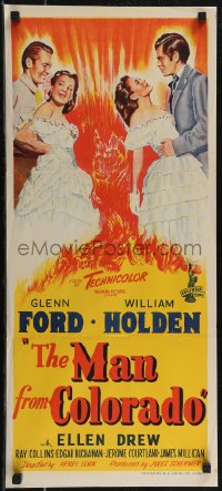 2t0657 MAN FROM COLORADO Aust daybill 1948 Glenn Ford & William Holden w/ Ellen Drew, ultra rare!