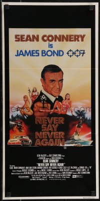 2t0658 NEVER SAY NEVER AGAIN Aust daybill 1983 art of Sean Connery as James Bond 007 by R. Obrero!