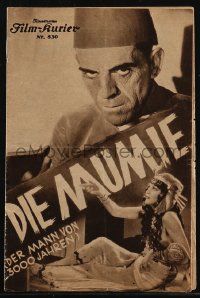 2t1564 MUMMY Austrian program 1934 Boris Karloff, Zita Johann, classic Universal horror, very rare!