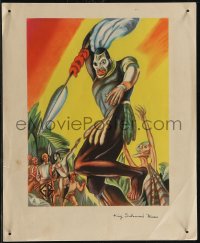 2t0443 KING SOLOMON'S MINES campaign book page 1937 cool different Daniel art of African native!