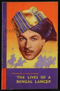 2t1558 LIVES OF A BENGAL LANCER English program 1935 Gary Cooper, Franchot Tone, ultra rare!