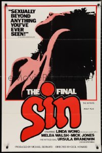 2t1049 FINAL SIN 1sh 1977 great sexy silhouette art, an unbelievable sex shocker!