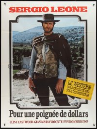 2t0199 FISTFUL OF DOLLARS French 1p R1970s Sergio Leone classic, great portrait of Clint Eastwood!