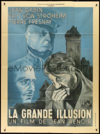 2t0203 GRAND ILLUSION French 1p R1980s Jean Renoir classic La Grande Illusion, Erich von Stroheim