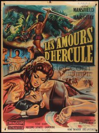 2t0207 HERCULES & THE HYDRA French 1p 1960 Mascii art of Jayne Mansfield & Hargitay fighting dragon!