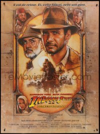 2t0212 INDIANA JONES & THE LAST CRUSADE French 1p 1989 art of Ford & Connery by Drew Struzan!