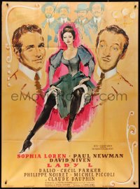 2t0220 LADY L French 1p 1966 different art of sexy Sophia Loren with Paul Newman & David Niven!