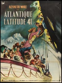 2t0230 NIGHT TO REMEMBER French 1p 1959 English Titanic biography, great different art of tragedy!