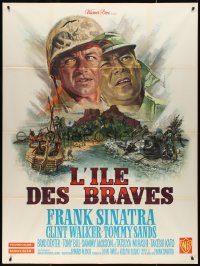 2t0231 NONE BUT THE BRAVE French 1p 1965 Frank Sinatra, Tatsuya Mihashi, different art by Mascii!