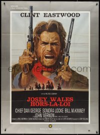 2t0235 OUTLAW JOSEY WALES French 1p 1976 Clint Eastwood is an army of one, cool double-fisted art!