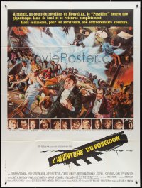 2t0238 POSEIDON ADVENTURE French 1p 1973 art of Gene Hackman & Stella Stevens escaping by Kunstler!