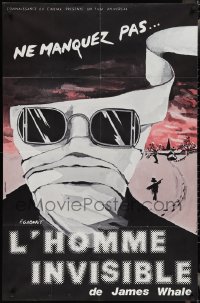 2t0155 INVISIBLE MAN French 31x46 R1980s James Whale, H.G. Wells, art of Claude Rains by Gaborit!