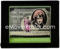 2t1606 FOOTLIGHTS glass slide 1921 Elsie Ferguson holding bouquet of flowers on stage & close up!