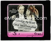 2t1613 GREAT IMPERSONATION glass slide 1921 James Kirkwood fooled the head of two governments!